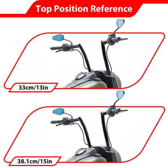 2018-2025 Indian Springfield & 2018-2021 Chief 12" Gloss Black APE Hanger Bar-Sharp Handlebar