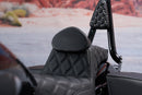 For 2018-2026 Harley Softail Street Bob/ Softail Heritage Classic Black Double Stitching One-Piece 2-Up Seat Driver Passenger Seat with Driver Backrest Cushion Pad-7