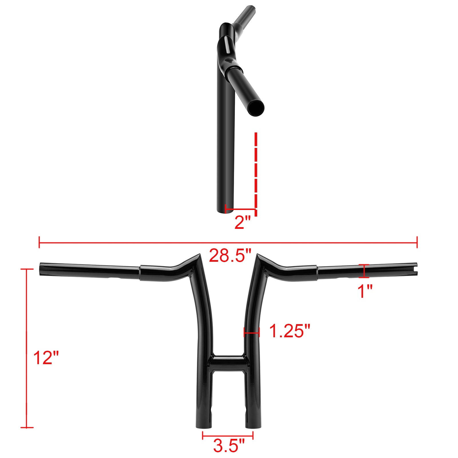 Harley Dyna Street Bob FXDBP Wide Glide FXDWG Evil 12"/14" Rise  T-Bar Handlebars