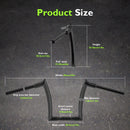 For 2024-2026 Harley Touring Road Glide 12" Gloss Black Meathook Ape Hangers / Ape Bar-Sharp Handlebar-2