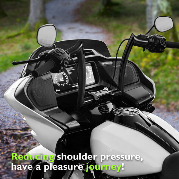 For 2024-2026 Harley Touring Road Glide 12" Gloss Black Meathook Ape Hangers / Ape Bar-Sharp Handlebar