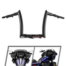 For 2024-2026 Harley Touring Road Glide 10" Gloss Black Zero Wire Pulling Pre-Wired Meathook Ape‑Hanger Handlebar-1