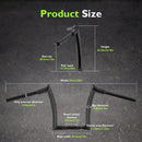 For 2024-2026 Harley Touring Road Glide 12" Gloss Black Zero Wire Pulling Ape Bar-Sharp Pre-Wired Handlebar-2