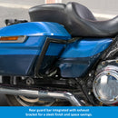 For 2009-2026 Harley Touring Models Steel 1.25" Sharp SaddleBag Guards with Mount Bracket Support Flat-3