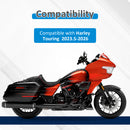 For 2009-2026 Harley Touring Models Steel 1.25" Sharp SaddleBag Guards with Mount Bracket Support Flat-6