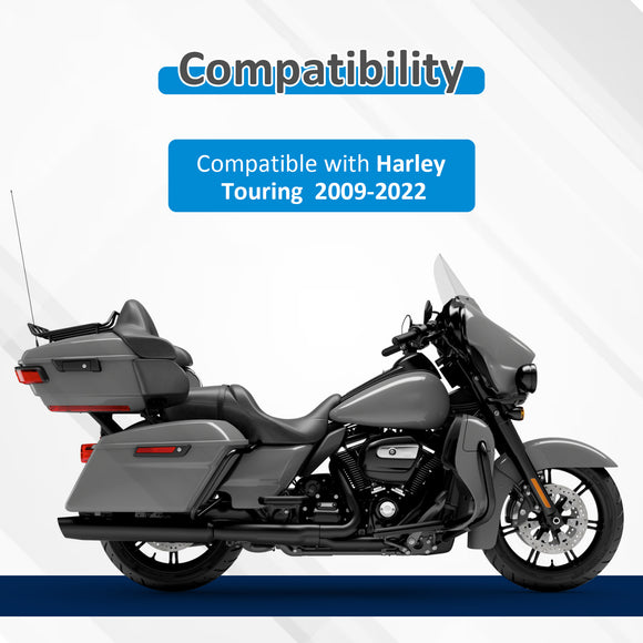 For 2009-2026 Harley Touring Models Steel 1.25" Sharp SaddleBag Guards with Mount Bracket Support Flat