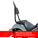 For 2010-2026 Honda Fury VT1300CX 19" Gloss Black Solid Steel Sharp Angle Passenger Backrest Sissy Bar-3