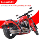For 2010-2026 Honda Fury VT1300CX 19" Gloss Black Solid Steel Sharp Angle Passenger Backrest Sissy Bar-5