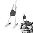 For 2000-2017 Harley Softail Models Chrome Dual Sharp-Angle 28" Passenger Backrest Sissy Bar-1