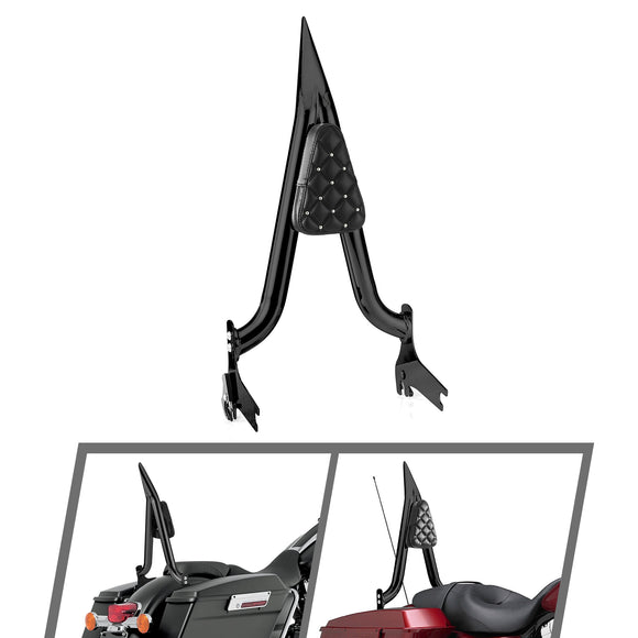 For 1997-2008 Harley Touring Road King/Electra Glide Standard Chrome Plated 24" Sharp Angle Passenger Backrest Sissy Bar