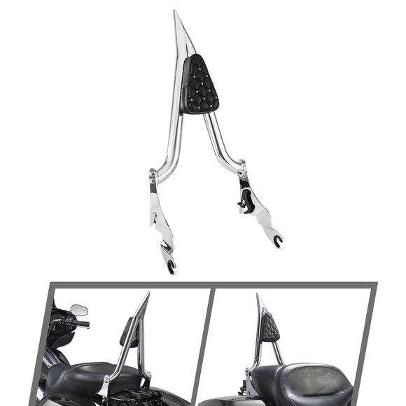 For 2009-2026 Harley Touring Models Steel 24" Sharp Angle Passenger Backrest Sissy Bar