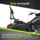 For 2018-2025 Harley Softail Street Bob / Softail Classic Gloss Black Quick Release Sharp Angle 24" Passenger Backrest Sissy Bar-6