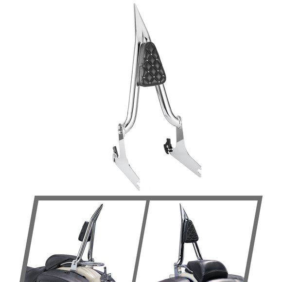 For 2005-2017 Harley Softail Deluxe & 2000-2005 Softail Night Train/ Softail Standard Sharp Angle Chrome 24" Passenger Backrest Sissy Bar