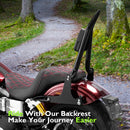 For 2006-2017 Harley Dyna Street Bob  FXDB/I Gloss Black Sharp Angle 24" Passenger Backrest Sissy Bar-3