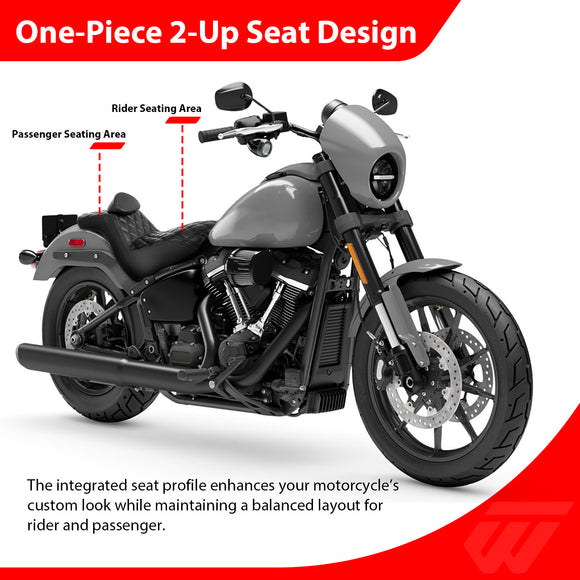 For 2020-2026 Harley Softail Low Rider S One-Piece Driver Passenger Seat with Driver Backrest Cushion Pad