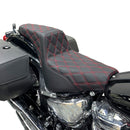 One Piece Driver & Passenger Two Up Seat Red Double Stitching for 2018 - 2024 Harley Softail Street Bob/Heritage Classic - Mofun - 90304007