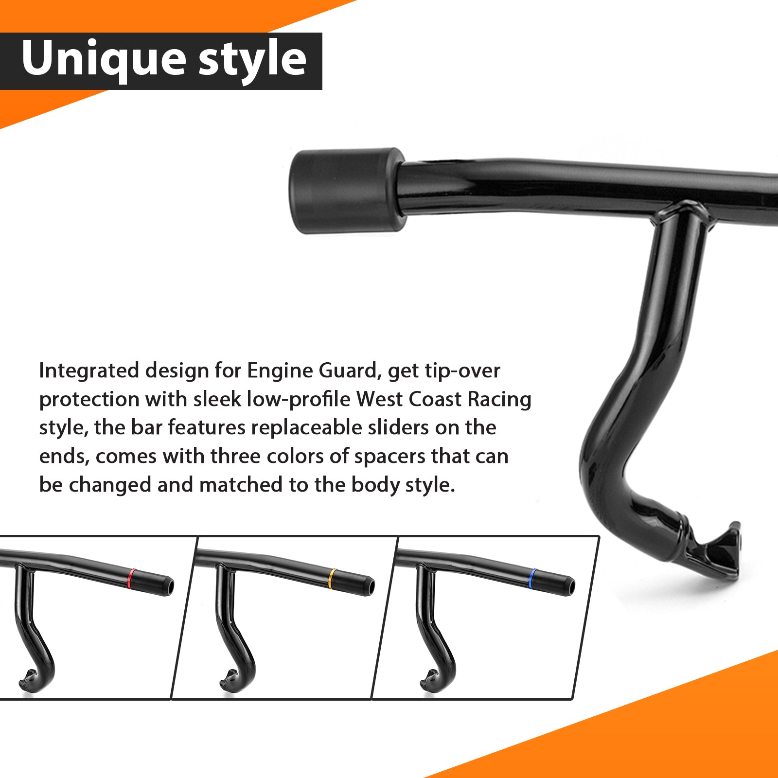 Gloss Black Front Highway Engine Guard Crash Bar for 2014+ Harley Davidson Road King/Electra Glide/Street Glide/Road Glide - Mofun - 90201119