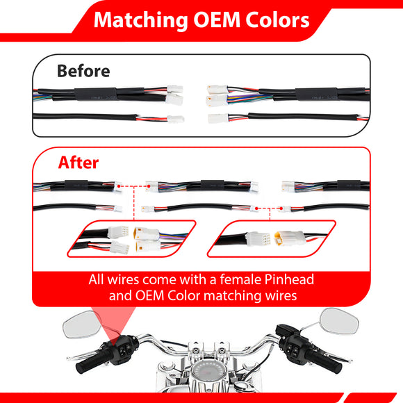 Plug & Play Harley Handlebar CAN Bus/Throttle Extensions, Throttle & Control Extensions
