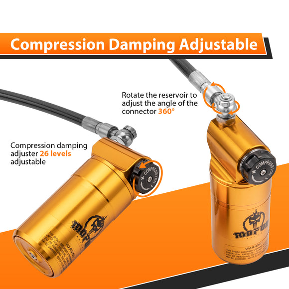 Remote Reservoir Rear Suspension Shocks, Rear Piggyback Shocks for 2014 - 2024 Harley Davidson Touring Models - Mofun - 90105033