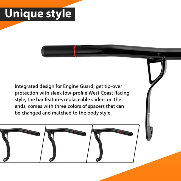 Gloss Black Front Highway Engine Guard Crash Bar for 2009 - 2013 Harley Davidson Road King/Street Glide/Road Glide - Mofun - 90201120