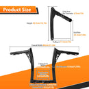 Gloss Black 14" Rise Pre - Wired Plug & Play APE Hanger Bar - Sharp Handlebar for 2011 - 2024 Harley Softails & 2015 - Later Harley Touring Road King - Mofun - 90101644