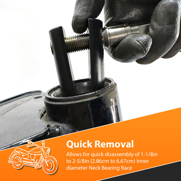 Steering Neck Bearing Race Remover Bearing Puller for Harley 1 - 1/8inch to 2 - 5/8inch Inner Diameter - Mofun - 90902013