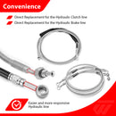 For 2014-2016 Harley Touring w/ABS Models Handlebar Extension Wire, Extended Length ABS Hydraulic Front Brake Line and Hydraulic Clutch Line Kit (for 12"-14" Handlebar (ABS))-5
