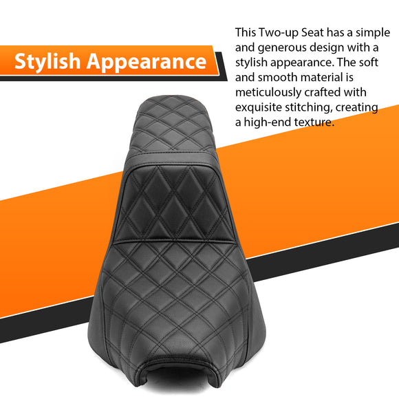 One Piece Driver & Passenger Two Up Seat Black Double Stitching for 2018 - 2024 Harley Softail Street Bob/Heritage Classic - Mofun - 90304006