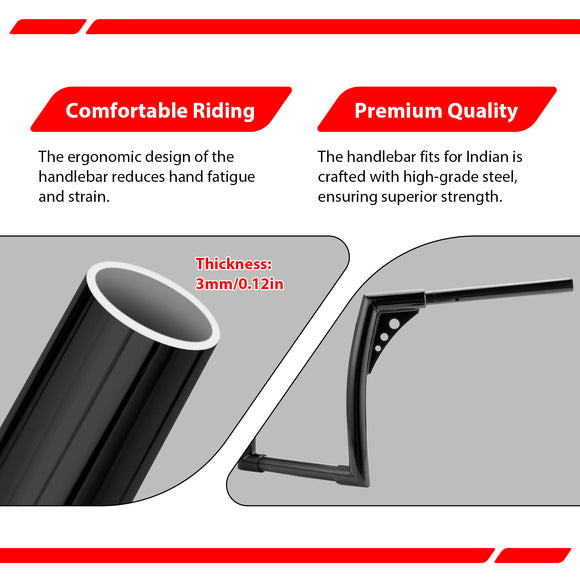 2015-2024 Indian Scout Black APE Hanger Bar-Sharp Handlebar