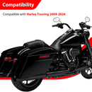 For 2009-2026 Harley Touring Models Gloss Black Dual Sharp-Angle Luggage Rack-5