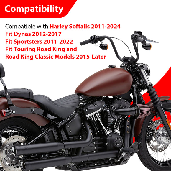 14" Pre-wired Horn Style Ape Bar Handlebar for Harley Softails/Dynas/Sportsters & Touring Road King