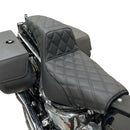 One Piece Driver & Passenger Two Up Seat Black Double Stitching for 2018 - 2024 Harley Softail Street Bob/Heritage Classic - Mofun - 90304006