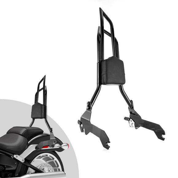 For 2018-2026 Harley Softail FLFB/FLFBS/FXBR/FXBRS Gloss Black Dual Sharp-Angle Passenger Backrest Sissy Bar