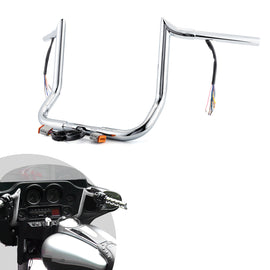 For 1996-2006 Harley Touring with Batwing Fairing Models 12" Pre-Wired Ape Hanger Handlebar