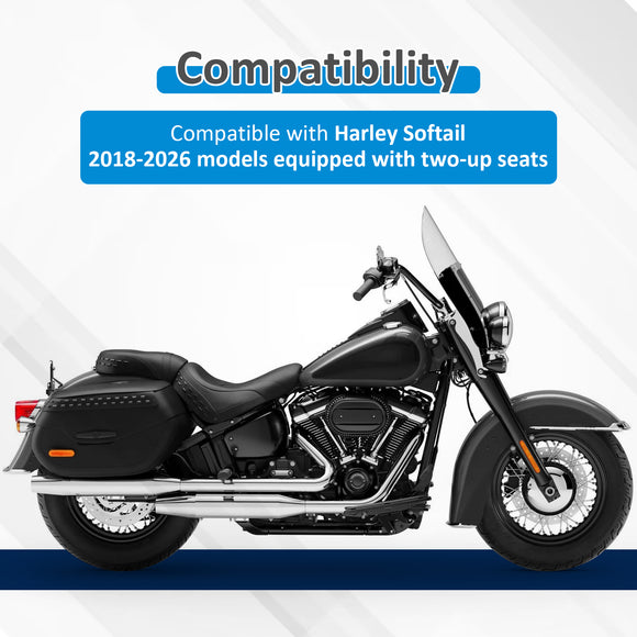 For 2018-2026 Harley Softail FLDE/FLHC/FLHCS/FLSL/FXBB/FXBBS/FXST Gloss Black Dual Sharp-Angle Sissy Bar