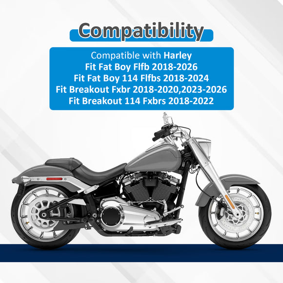 For 2018-2026 Harley Softail FLFB/FLFBS/FXBR/FXBRS Gloss Black Dual Sharp-Angle Passenger Backrest Sissy Bar