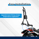 For 2018-2026 Harley Softail FLFB/FLFBS/FXBR/FXBRS Gloss Black Dual Sharp-Angle Passenger Backrest Sissy Bar-6