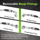 For 2014-2016 Harley Touring w/ABS Models Handlebar Extension Wire, Extended Length ABS Hydraulic Front Brake Line and Hydraulic Clutch Line Kit (for 16"-18" Handlebar (ABS))-4