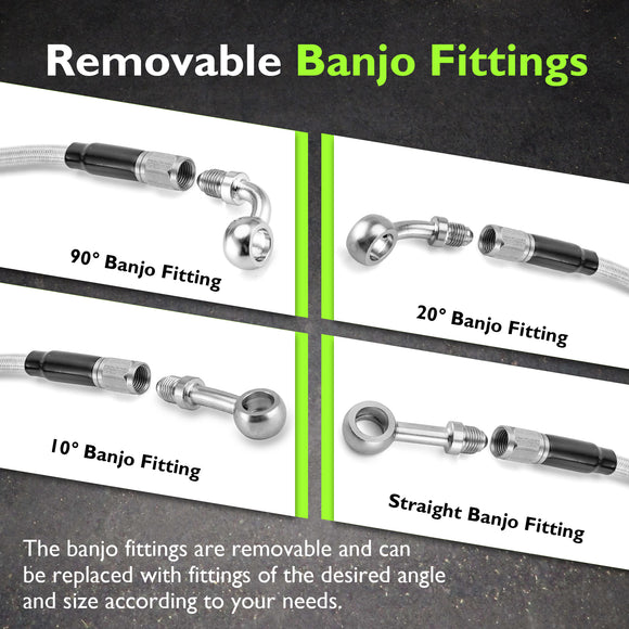 For 2014-2016 Harley Touring w/ABS Models Handlebar Extension Wire, Extended Length ABS Hydraulic Front Brake Line and Hydraulic Clutch Line Kit (for 16"-18" Handlebar (ABS))