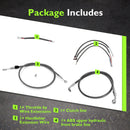 For Harley Softail Fat Bob/Low Rider w/ABS Models Extended Length TBW, ABS Hydraulic Front Brake Line and Clutch Cable Kit (for 12"-14" Handlebar (ABS))-5