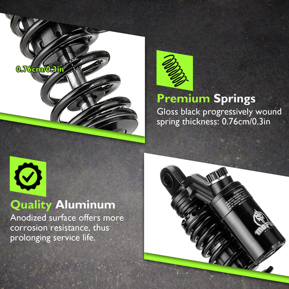 For 1991-2017 Harley Dyna & 1988-2022 Harley Sportster Models 12" Remote Reservoir Piggyback Rear Shocks
