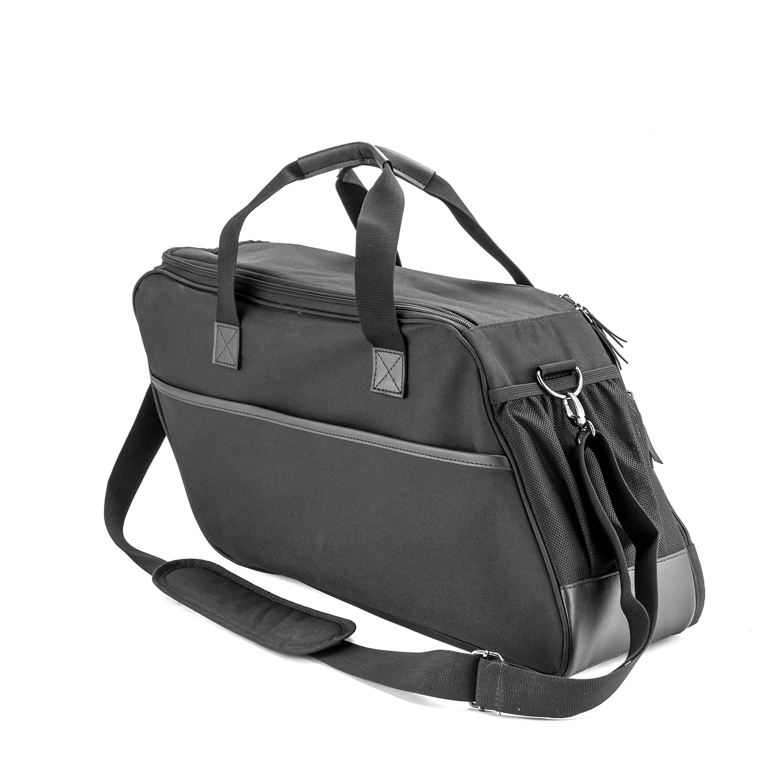 Black Oxford + Leather Orange Flame Saddlebag Liners Bag w/ Tool Pockets for 1993 - 2024 Harley Touring Hard Saddlebag - Mofun - 90209024