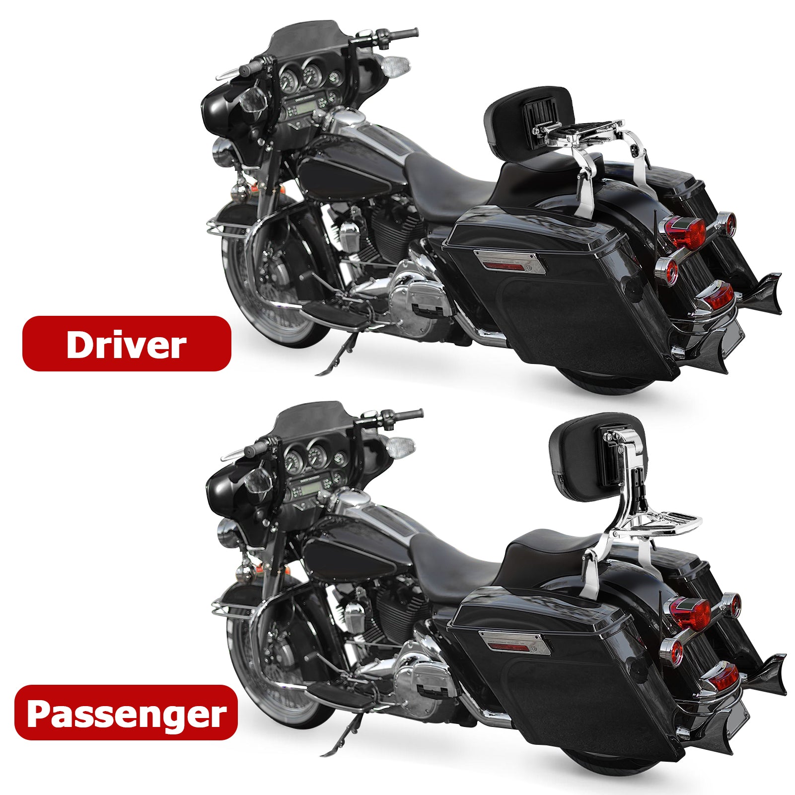 2009-2013 Harley Touring Road King Street Glide Passenger Driver Backrest Multi-Purpose Adjustable Backrest
