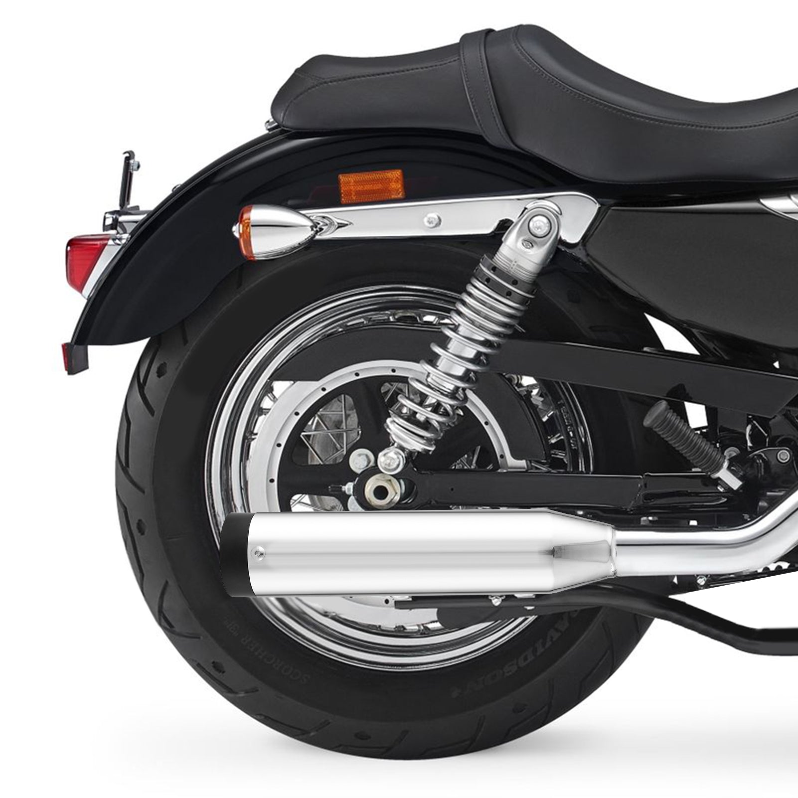 2014-2022 Harley Sportster XL 883 1200 Chrome Steel 3" Slip-On Exhaust Muffler-5