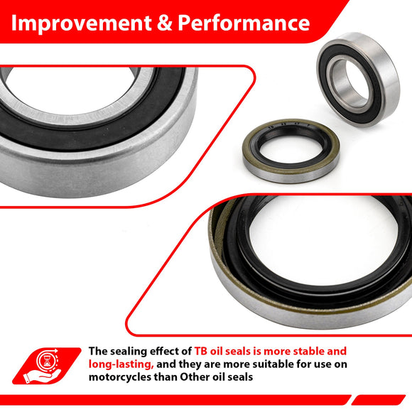 Alloy Steel Front Wheel Bearing Seal Kit for BMW Kawasaki Suzuki VZ1600 - Mofun - 90213018