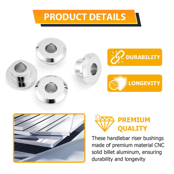 Aluminum Handlebar Riser Bushings for 1983 - 2025 Harley Touring & 018 - 2025 Harley Softail Models - Mofun - 90104012