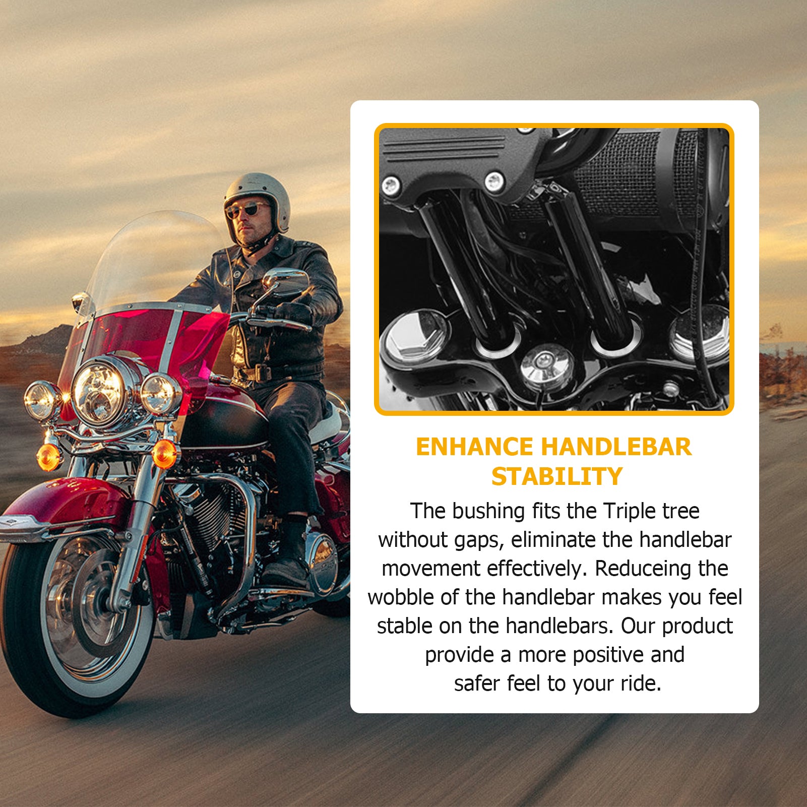 Harle Riser Bushings Aluminum Handlebar Riser Bushings for 1983-2026 Harley Touring & 2018 ...
