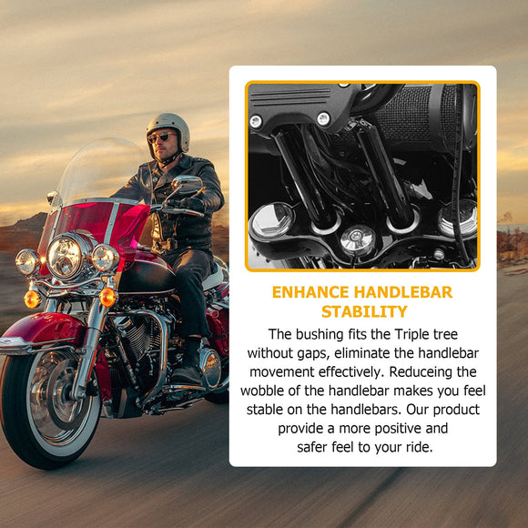 Aluminum Handlebar Riser Bushings for 1983 - 2025 Harley Touring & 018 - 2025 Harley Softail Models - Mofun - 90104012