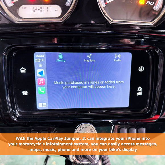 Apple Car Play Jumpers Plug for 2019 - 2024 Harley Road Glide Street Glide with Boom GTS Radio - Mofun - 90603001