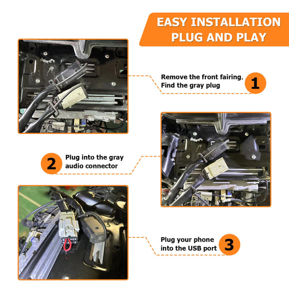 Apple Car Play Jumpers Plug for 2019 - 2024 Harley Road Glide Street Glide with Boom GTS Radio - Mofun - 90603001